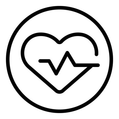 Menopause heartbeat icon outline vector. Woman hormone