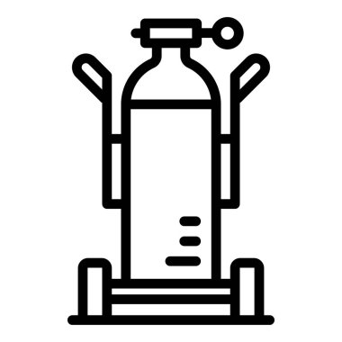 Oxygen tank cart icon outline vector. Portable equipment