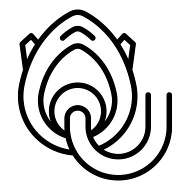 Rubber oxygen mask icon outline vector. Home medical equipment