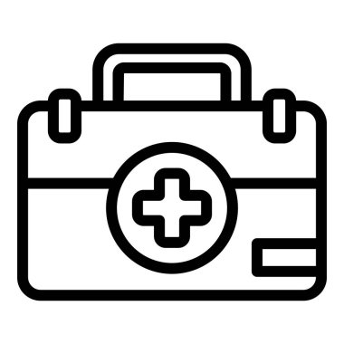 Bag medical help icon outline vector. Sport first aid kit