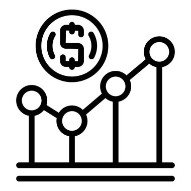 Money graph icon outline vector. Passive income