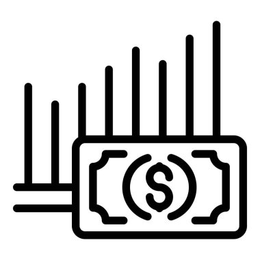 Money graph icon outline vector. Passive income