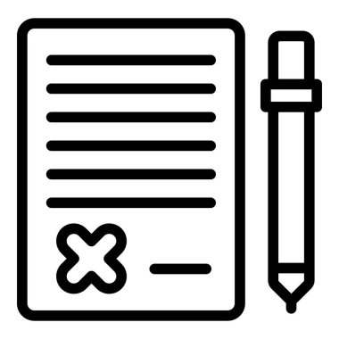 Disclaimer license icon outline vector. Legal document