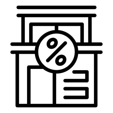 Disclaimer percent icon outline vector. Legal document
