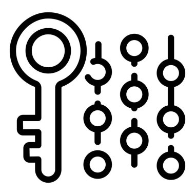 Digital key icon outline vector. Business data