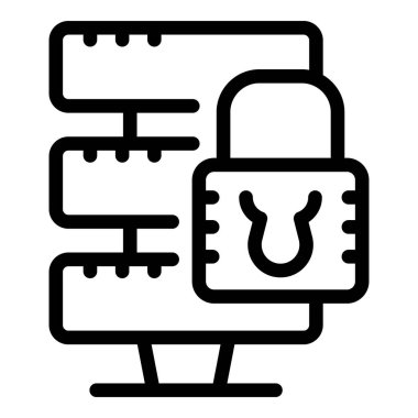 Locked server icon outline vector. Economic result