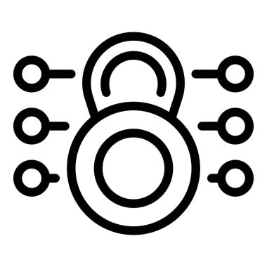 Business padlock icon outline vector. Economic data
