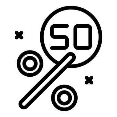 Half sale icon outline vector. Promo code