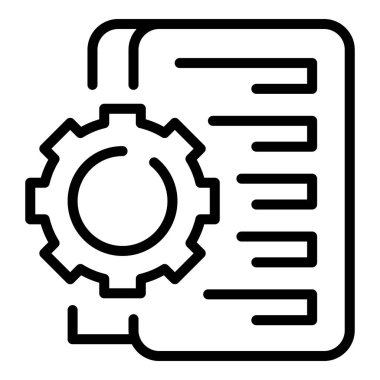 Gear business system icon outline vector. Security plan
