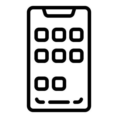 Mobile app icon outline vector. Smart phone