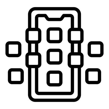 Internet phone app icon outline vector. Screen data
