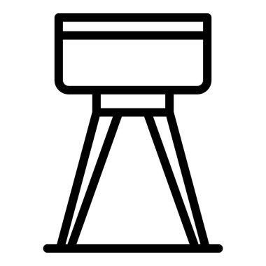 Silver lamp icon outline vector. Floor light