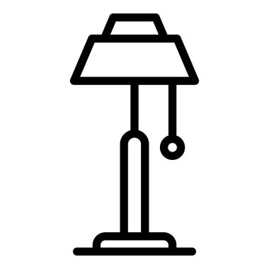 Tall chandelier icon outline vector. Lamp stand