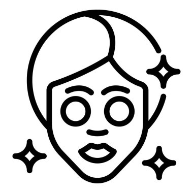 Face massage icon outline vector. Woman facial