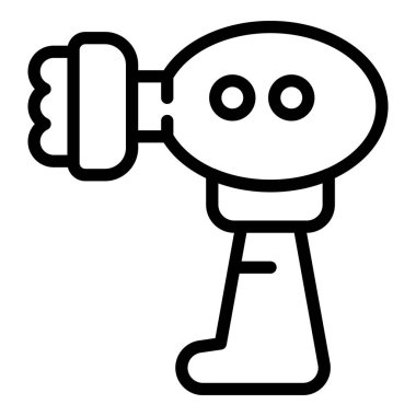 Massage gun icon outline vector. Woman face