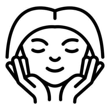 Beauty facial massage icon outline vector. Face skin