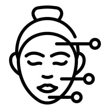 Spa facial massage icon outline vector. Woman face