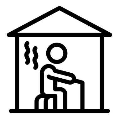 Ice fishing icon outline vector. Winter fish