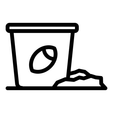 Ice fish bucket icon outline vector. Fishing hole
