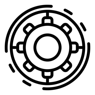 Gear thinking icon outline vector. Skill human