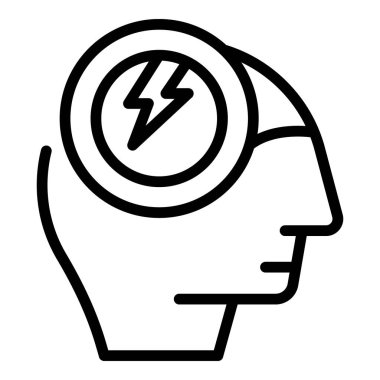 Brainstorming skill icon outline vector. Stress growth