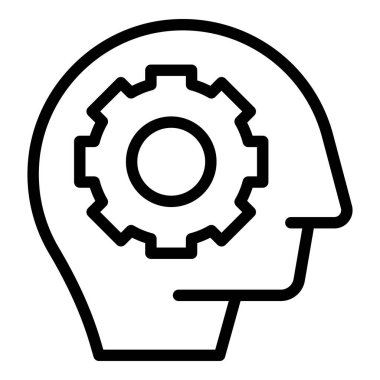 Gear skill icon outline vector. Stress therapy