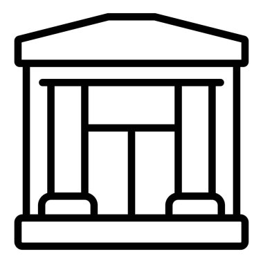 Building bank icon outline vector. Financial house