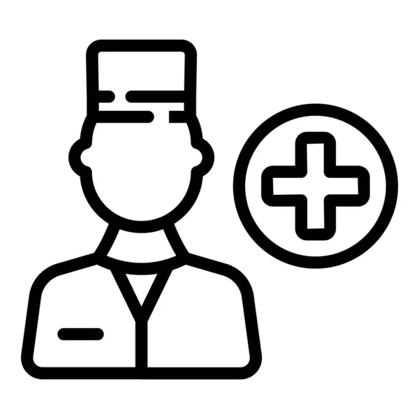 Вектор контура иконки помощи врача. Медицинская больница — стоковый вектор