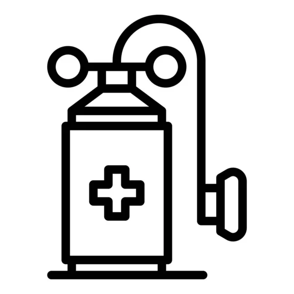 Icono del tanque de oxígeno médico contorno vector. Equipo de concentrador — Archivo Imágenes Vectoriales