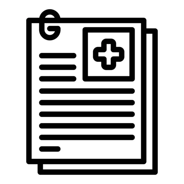 Patient card icon outline vector. Medical file — Image vectorielle