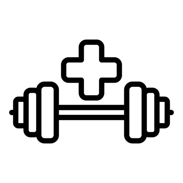 Recovery barbell icon outline vector. Gym heart — Stockvektor