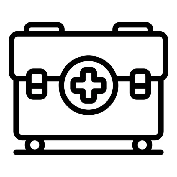 Medical box icon outline vector. First aid kit — Stockový vektor