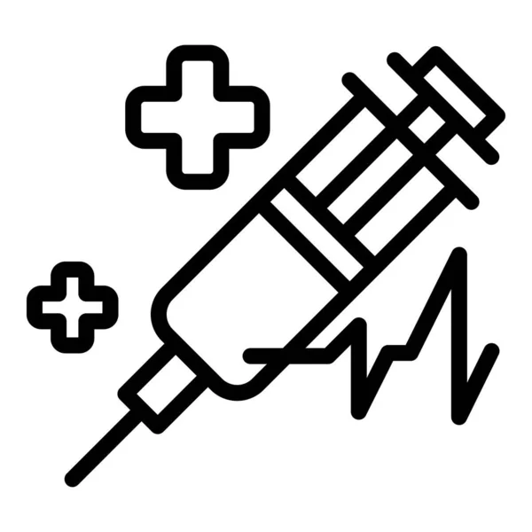 Medical syringe icon outline vector. Vaccine needle — Image vectorielle