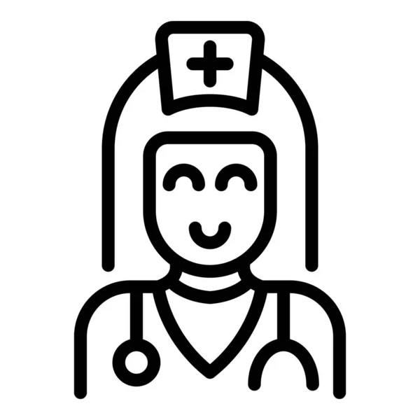 Sport woman doctor icon outline vector. Medical physical — Stockvektor