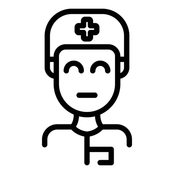Young sport doctor icon outline vector. Medical man — Stockový vektor