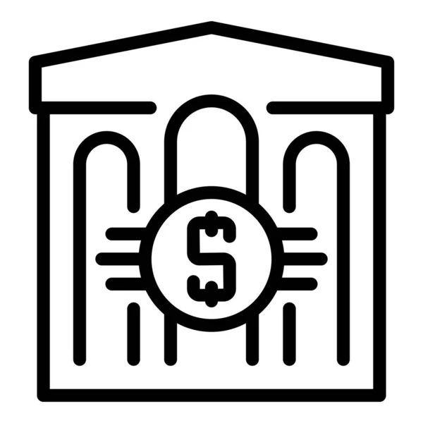 Bank money income icon outline vector. Passive business — стоковый вектор