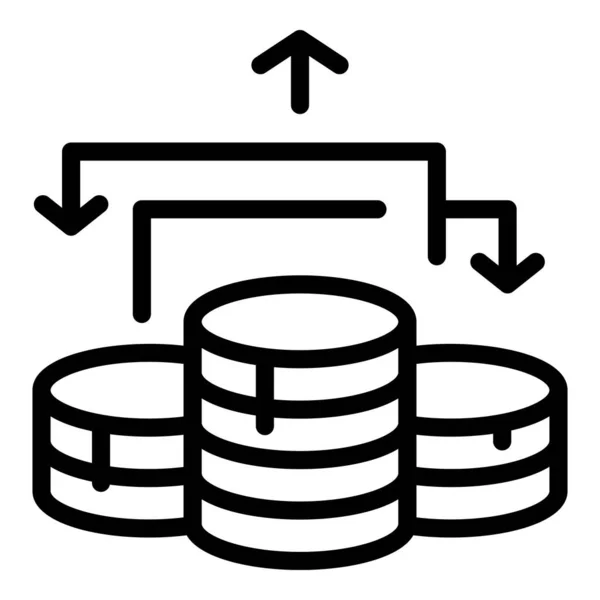 Bitcoin money icon outline vector. Passive income — Wektor stockowy