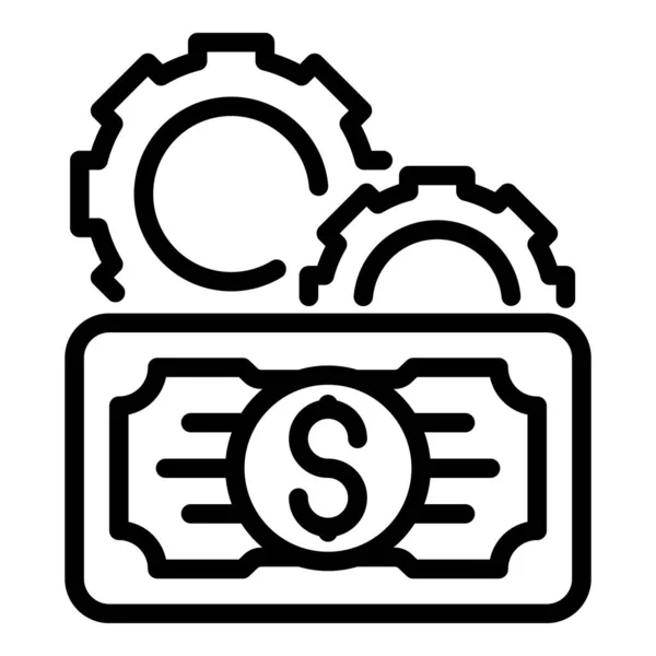 Gear money income icon outline vector. Business work — Wektor stockowy