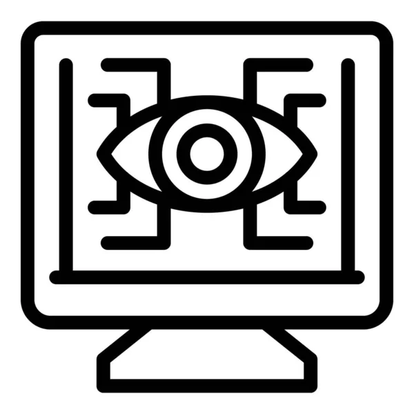 Digital eye search icon outline vector. Economic result — стоковый вектор