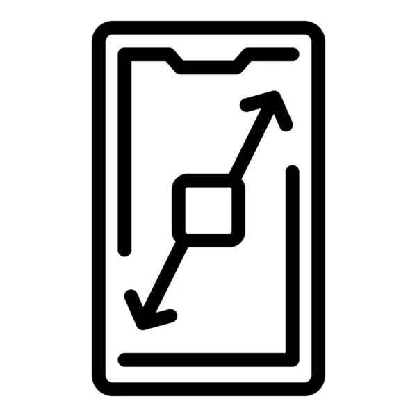 Phone display overview icon outline vector. Business data — Stockový vektor