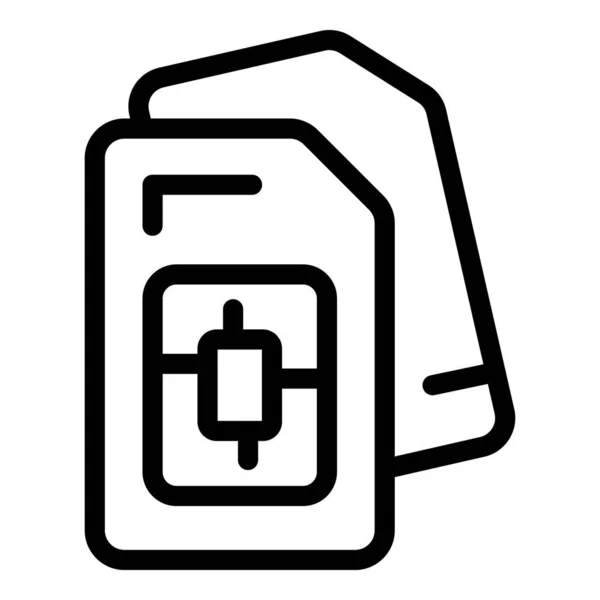 Phone sim card icon outline vector. Financial result — Stockvektor