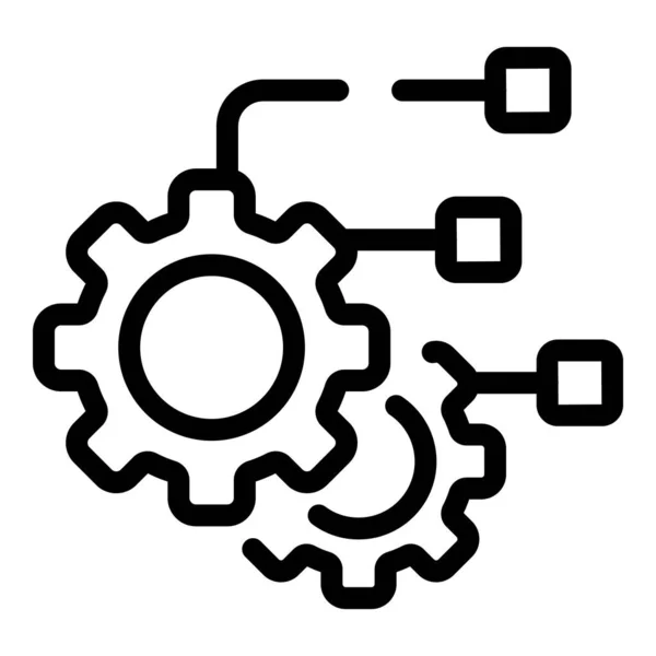 Gear wheel icon outline vector. Business data — Vetor de Stock