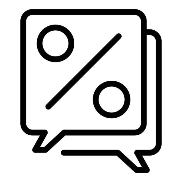 Chat sale icon outline vector. Promo code — Image vectorielle