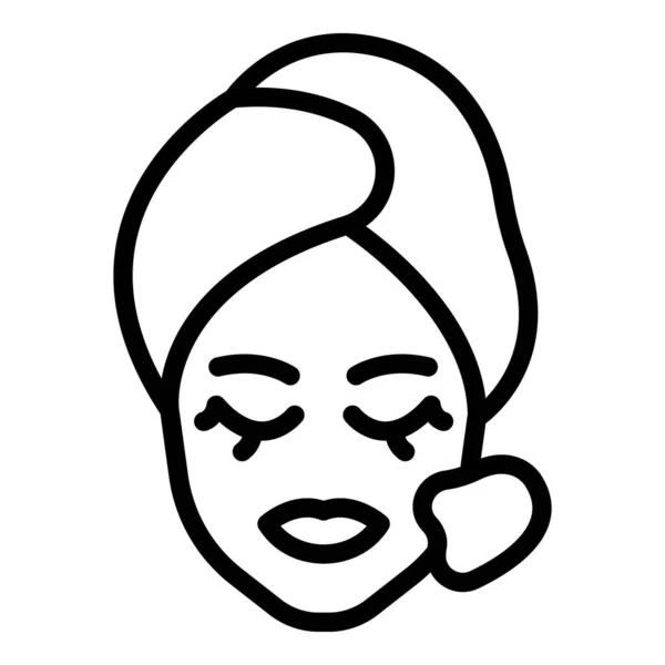 Woman facial massage icon outline vector. Face skin — стоковый вектор