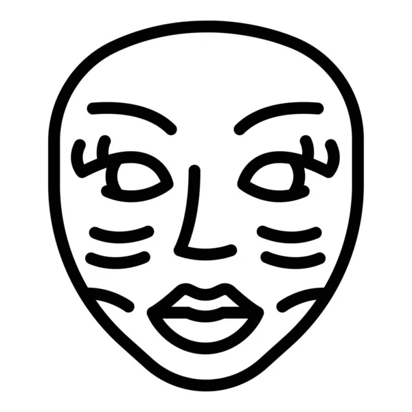 Cream facial massage icon outline vector. Face skin — стоковый вектор