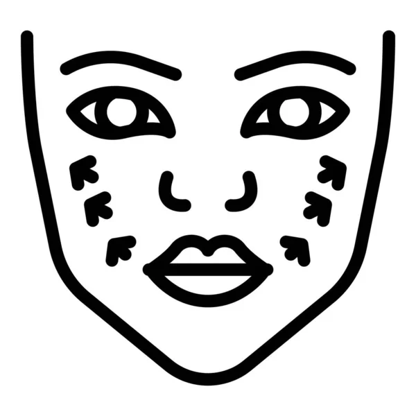 Cupping facial massage icon outline vector. Face skin — стоковый вектор