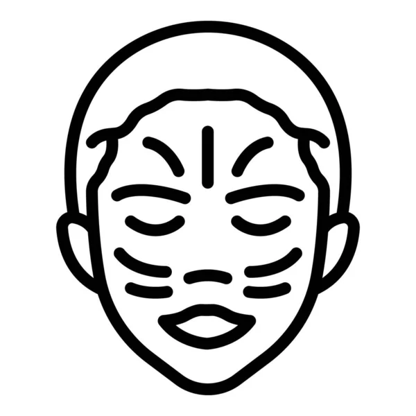 На масляній піктограмі масажу обличчя контурний вектор. Жіноча шкіра — стоковий вектор
