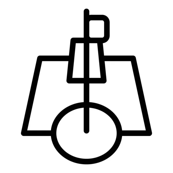 Ice fishing flag icon outline vector. Winter lake — Vector de stock