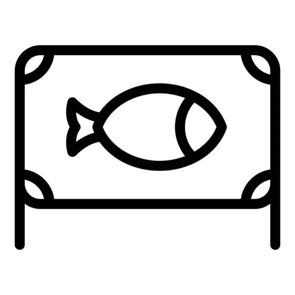 Ice fish banner icon outline vector. Winter fishing — Wektor stockowy