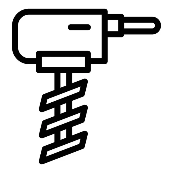 Ice fishing electric drill icon outline vector. Fisherman hole — Διανυσματικό Αρχείο